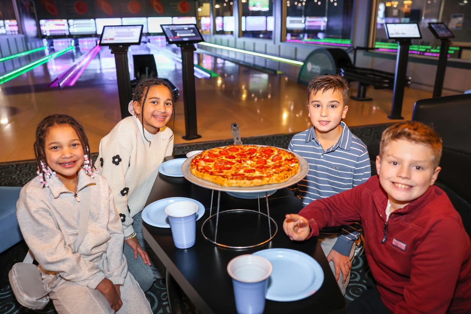 Birthday group with G's Pizzeria pizza
