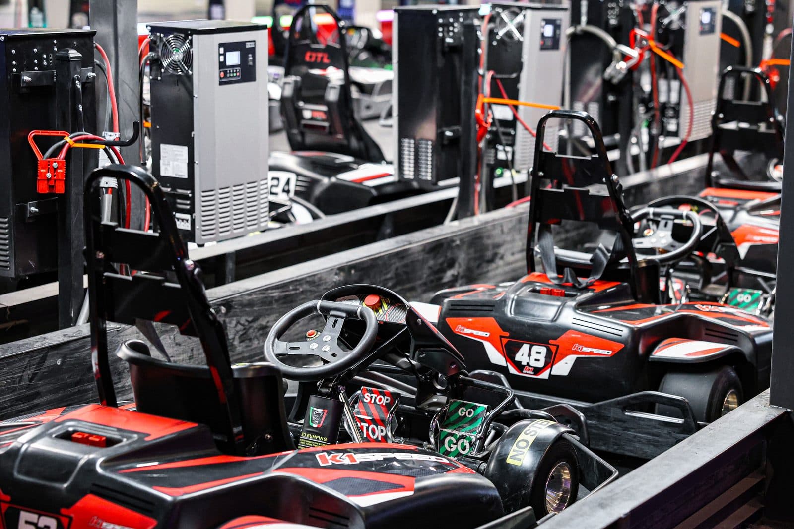 Glow karting under neon lights at K1 Speed
