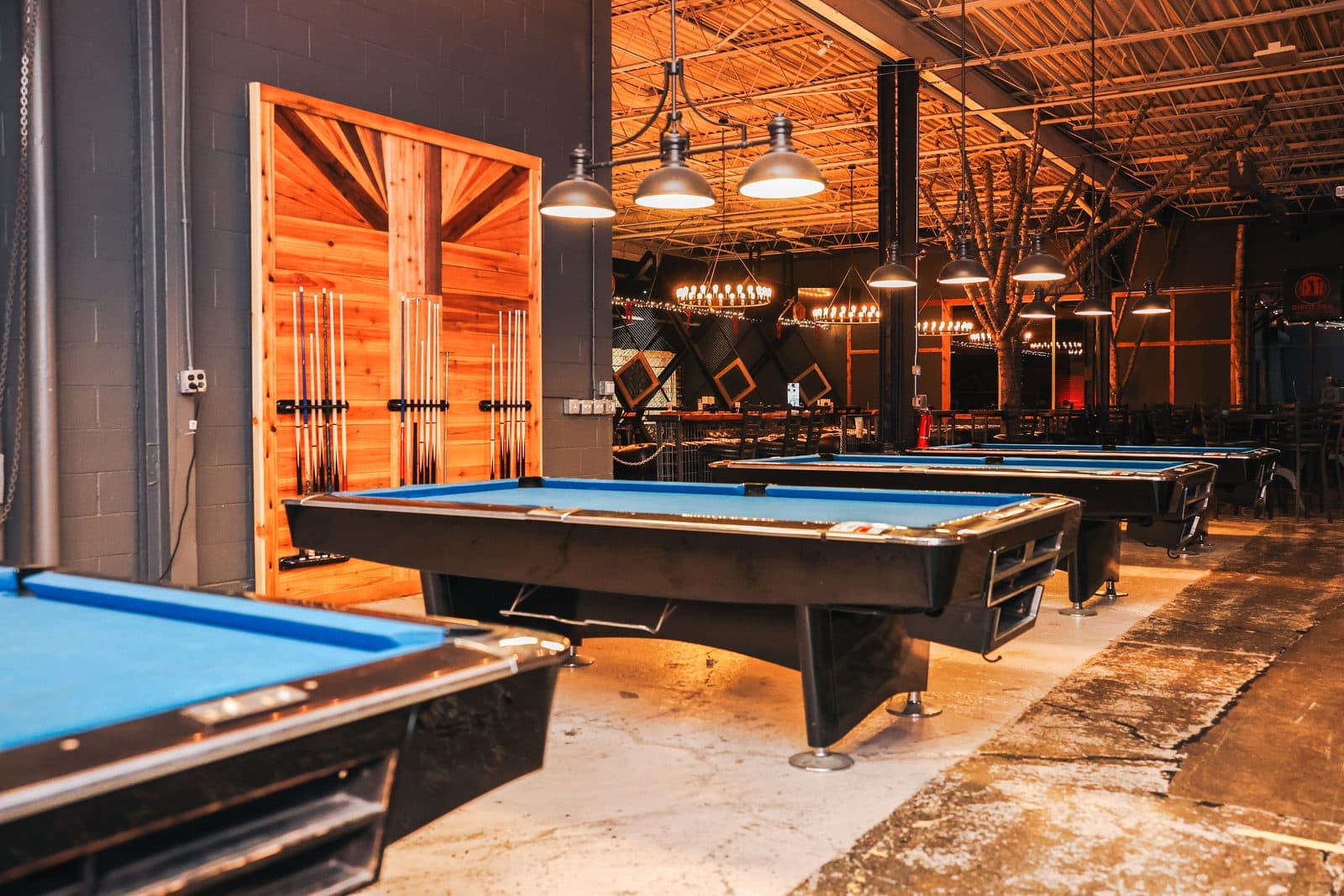 Pool tables in the Axe Social lounge